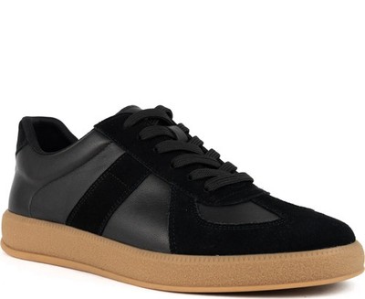 La Conte Men's Black Leather Fashion Sneakers Casual LAC3969-20282