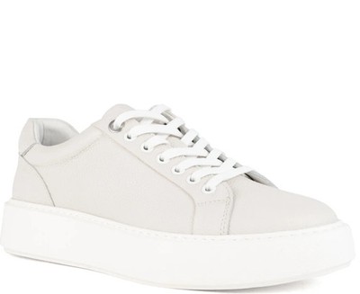 La Conte Men's White Leather Fashion Sneakers Casual LAC3969-20289
