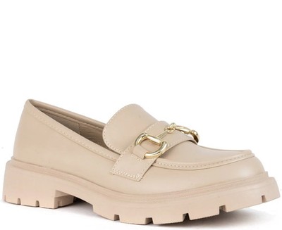 Stella New York Damen Beige Leder Loafer Elegant STE600125104