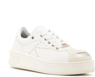 KENZO Damen Weiße Leder Sneaker Freizeit FD52SN040L5301