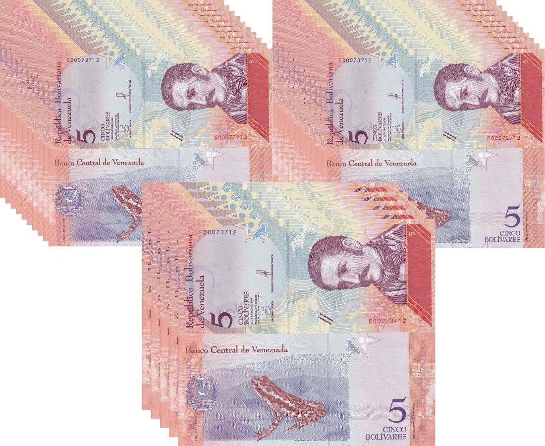 Venezuela 5 Bolivares 2018 P 102 UNC LOT 25 PCS 1/4 BUNDLE NHB