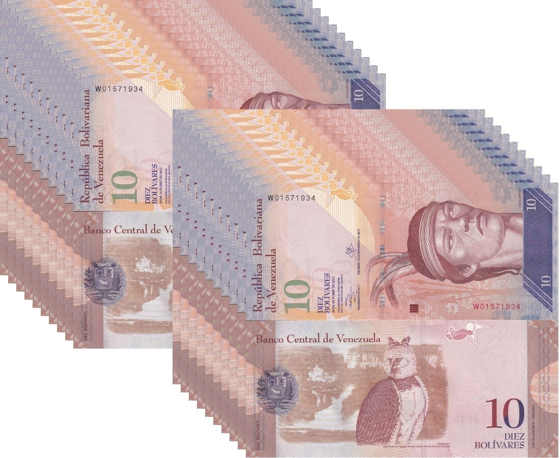 Venezuela 10 Bolivares 2013 P 90 d UNC LOT 20 PCS, American harpy eagle