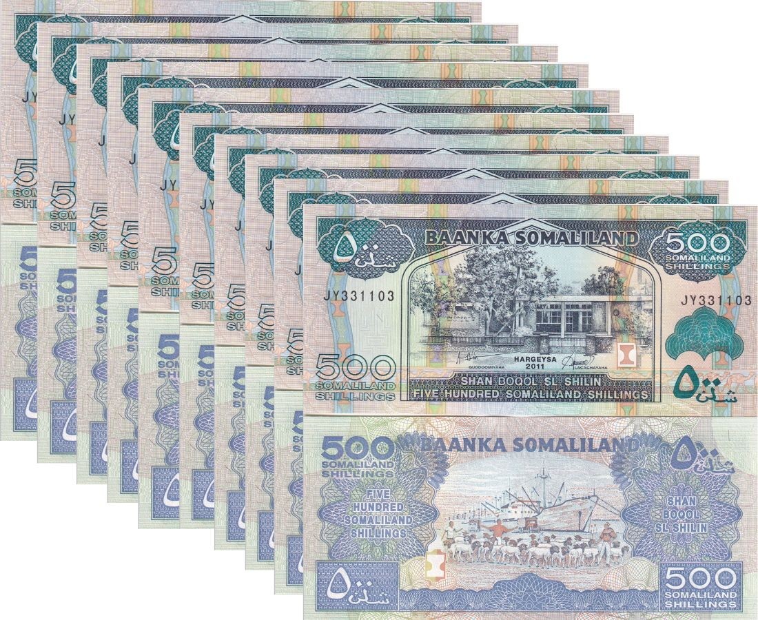 Somaliland 500 Shillings 2011 P 6 UNC LOT 10 PCS Sheep, Port of Berbera