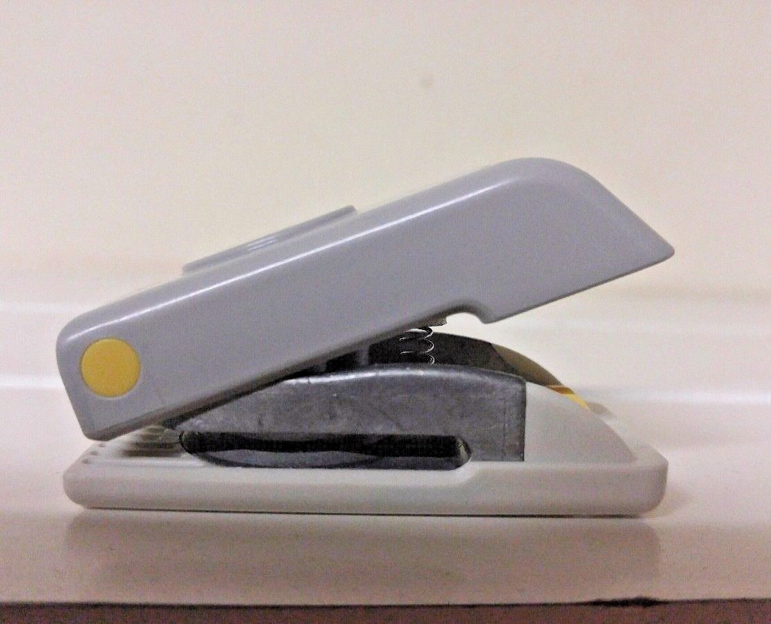 EK Success Vintage Retro Style Flower Slim Lock Down Paper Punch Gray White