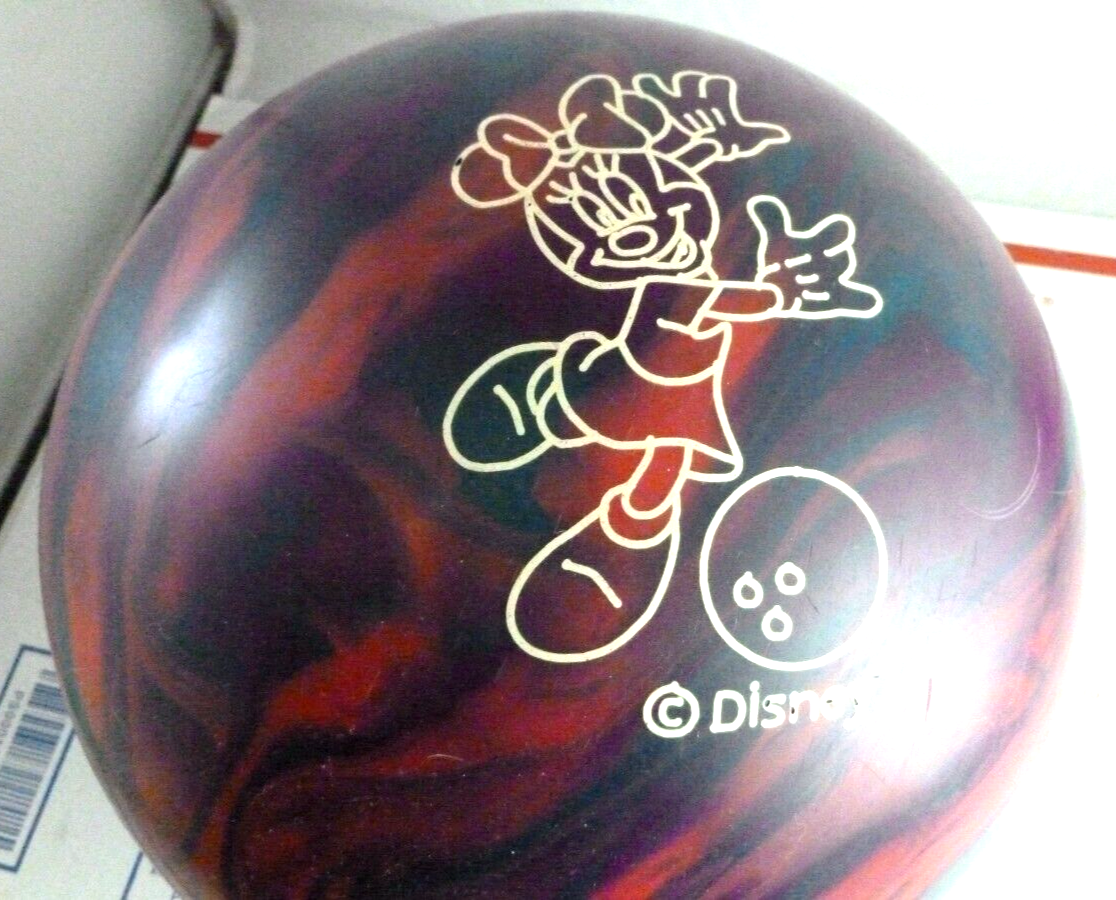 Vintage Brunswick Minnie Mouse Disney Cosmic Bowling 10lbs Ball Drilled 10 lb