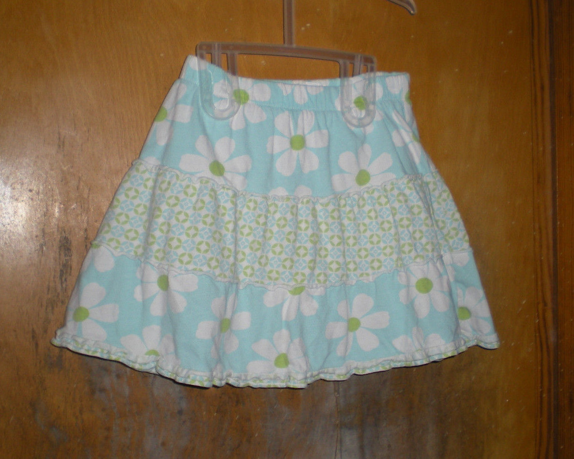 Carter'sTurquoise White Green Floral Print Skort Size 5 with Elastic Waist