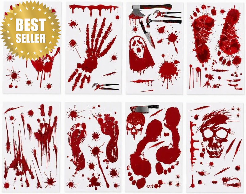 95Pcs/8 Sheet Halloween Party Decorations, Wall Stickers Decal for Halloween Par