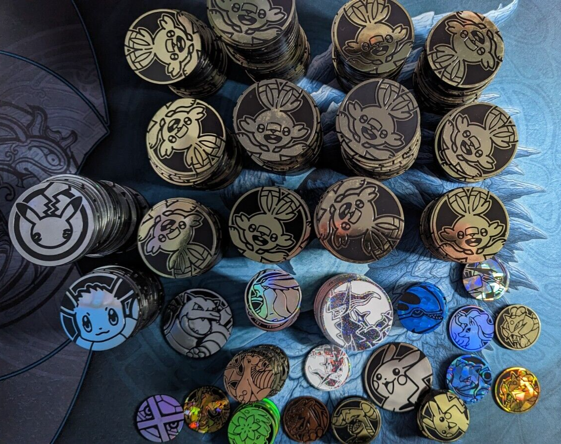 Lot of 10x Official Pokemon TCG Coins (No Duplicates)
