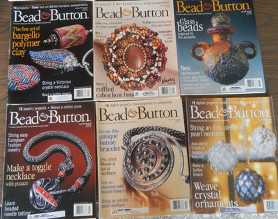 Lot of 5 BEAD & BUTTON Magazine 2000