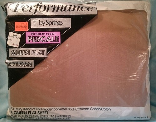 Vtg SPRINGS QUEEN FLAT SHEET PERFORMANCE SHEET 60