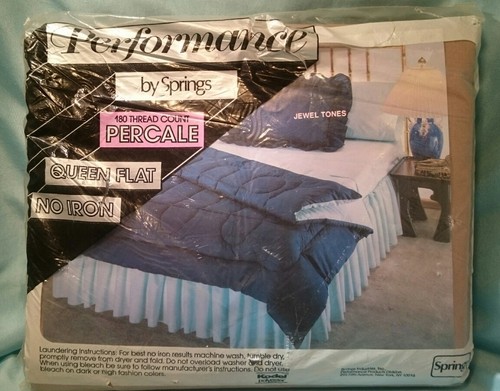 Vtg SPRINGS QUEEN FLAT SHEET PERFORMANCE SHEET 60