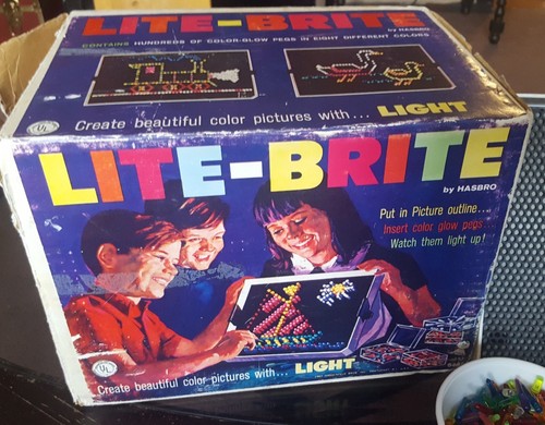 1967 Vintage Lite-Brite #5455 in Original Box  w/ Pegs