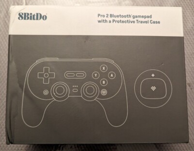 8BitDo Pro 2 Wireless Controller Black with Travel Case Open Box See Photos B4