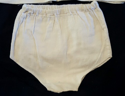Vintage Homemade Baby Shirt and Diaper Cover white unisex