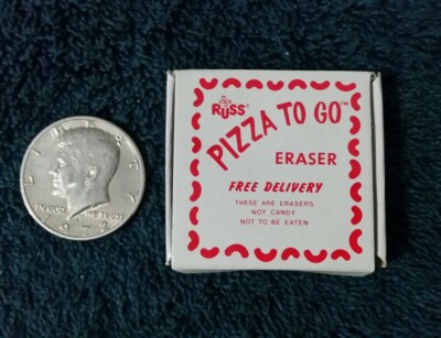Vintage PIZZA Eraser RUSS Pizza To Go Box Russ Berrie and Company #9775