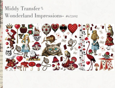 re-design with Prima WONDERLAND IMPRESSIONS Alice 8.5 x 11 Middy Decor Transfers