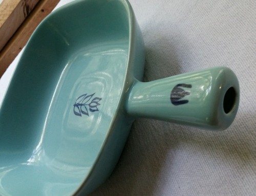 Cronin Blue Tulip oven bake made in the USA pottery