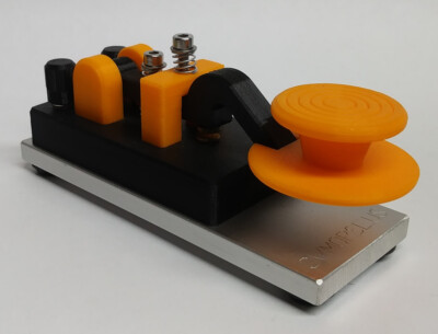 Orange Camelback Morse Code Key W/ Skirt & Aluminum Base