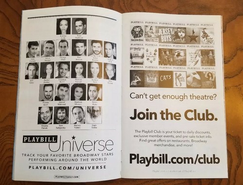 The Band's Visit Playbill Broadway Show Ethel Barrymore Theatre New York City