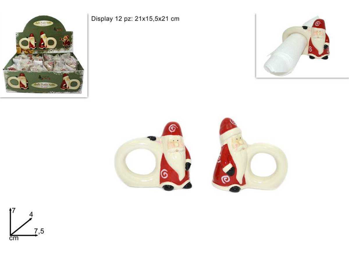 Anello Porta Tovaglioli Tavola Babbo Natale Decorazione Natalizia 7cm dfh