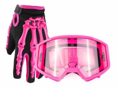 Youth Kids Pink Goggles Gloves Motocross Off Road ATV UTV 