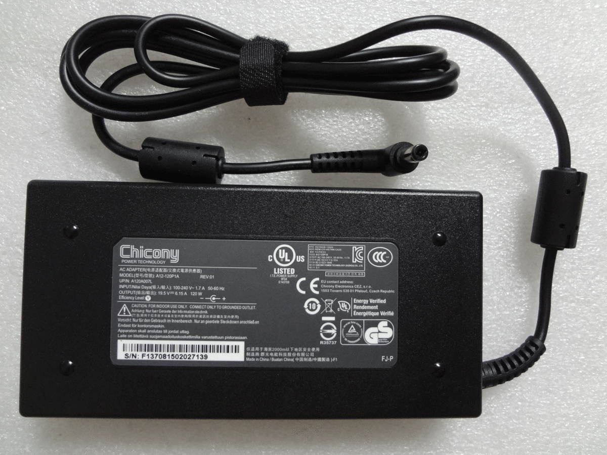 19.5V 6.15A A12-120P1A For MSI MS-16J5 GL62 6QF NEW Genuine Chicony 120W Adapter