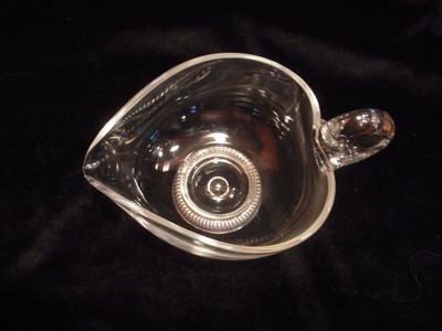 Frank M. Whiting & Co. Glass Heart Shape Small Sauce / Creamer Sterling Base