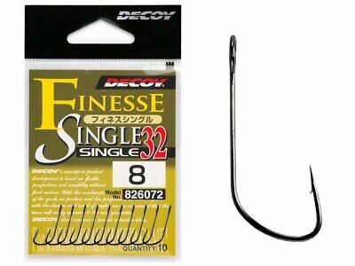 Decoy Single32 Finesse Single Barbed Hooks for Lures