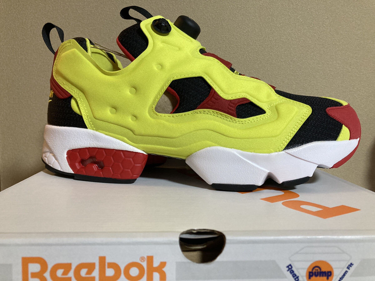 Pre-owned Reebok Men 10us  Insta Pump Fury Og Citron// Yellow Red / V47514/