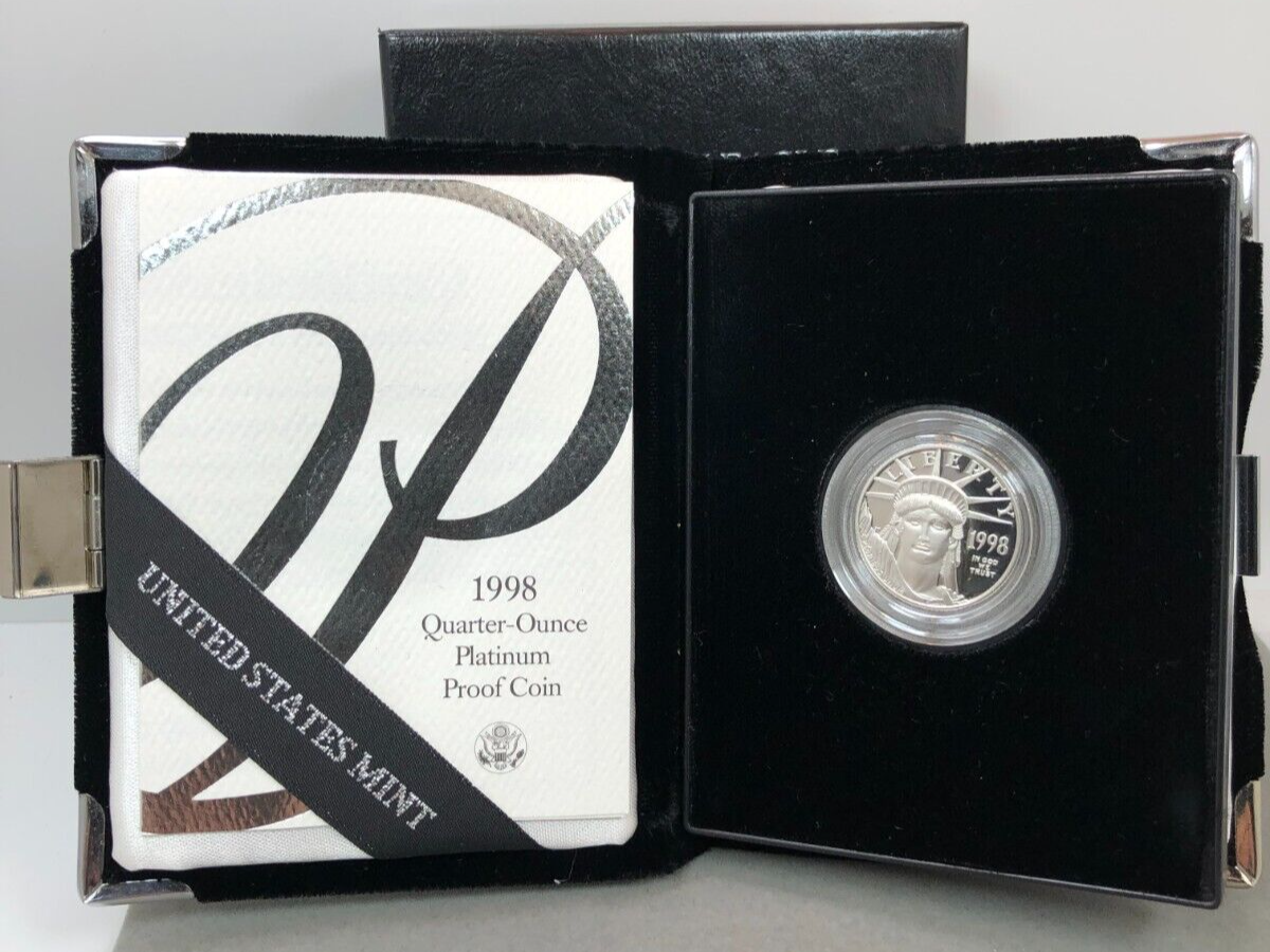 1998 American Eagle Platinum Proof 4枚セット 1998-W $25 1/4 oz Proof Platinum American Eagle (w/Box & COA