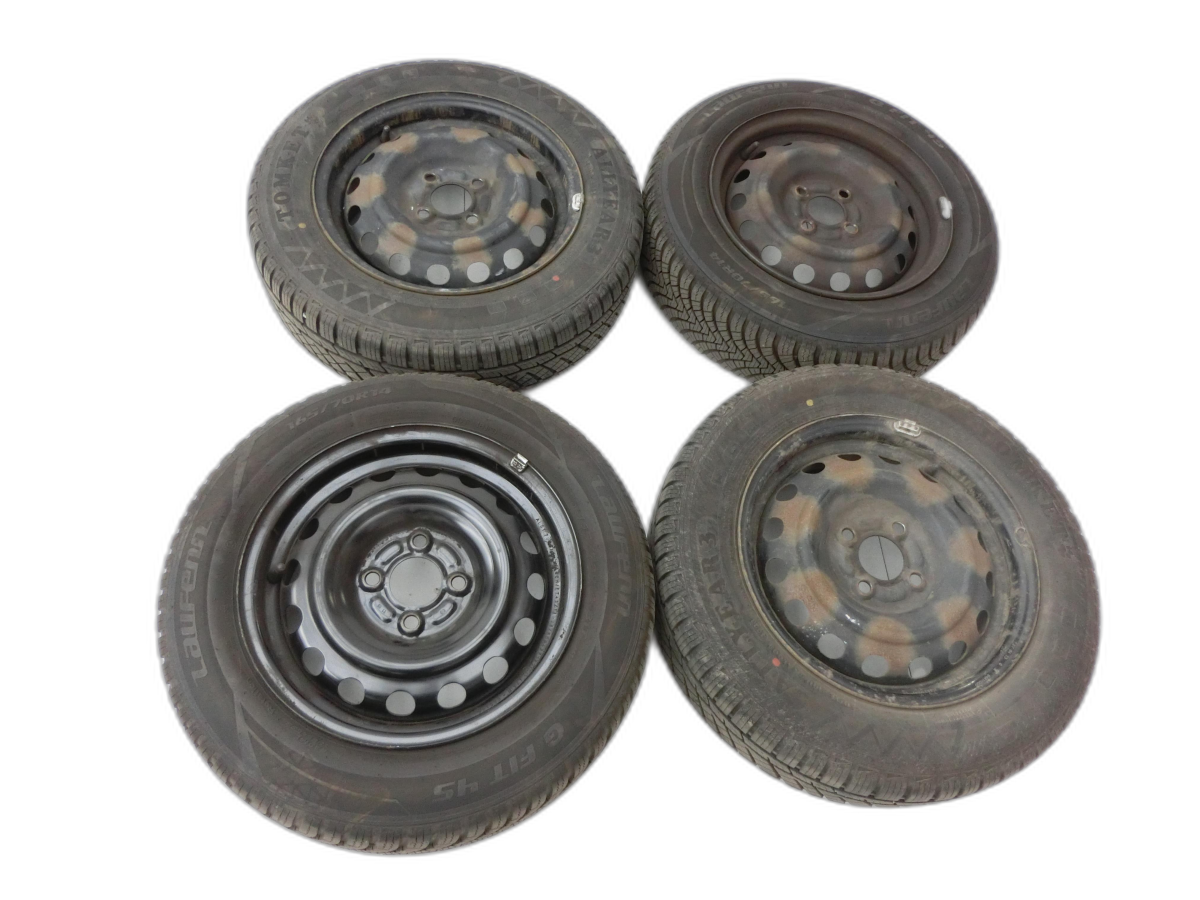 4x complete wheels Rim summer tires 165/70R14 4X100 6.5-6.9mm Hyundai I10 PA 11-13 - Bild 1