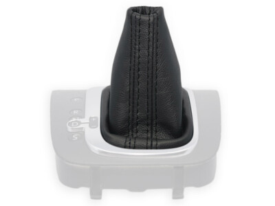 FOR VW SCIROCCO 2008-2017 DSG GEAR SHIFT BOOT GAITER LEATHER STITCHING BLACK