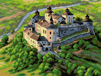Orchidea Gobelin canvas for halfstitch without yarn Red Hill Castle 2912J