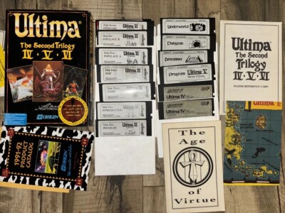 Ultima: The Second Trilogy - IV, V, VI -5 1/4  Floppy Discs PC Complete. VG+++