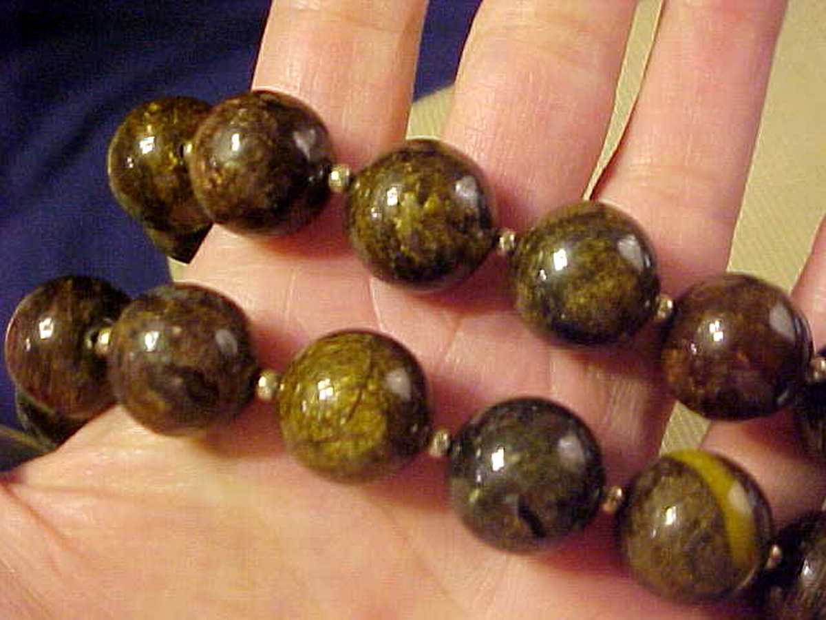 HEAVY SILPADA SOPHISTICATED FOR WINTER STERLING Lg AGATE JASPER BEAD NECKLACE