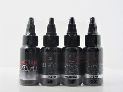 Suicide Set - Black Greywash Shading 1 oz - HELIOS Tattoo Ink Suicide Outlining