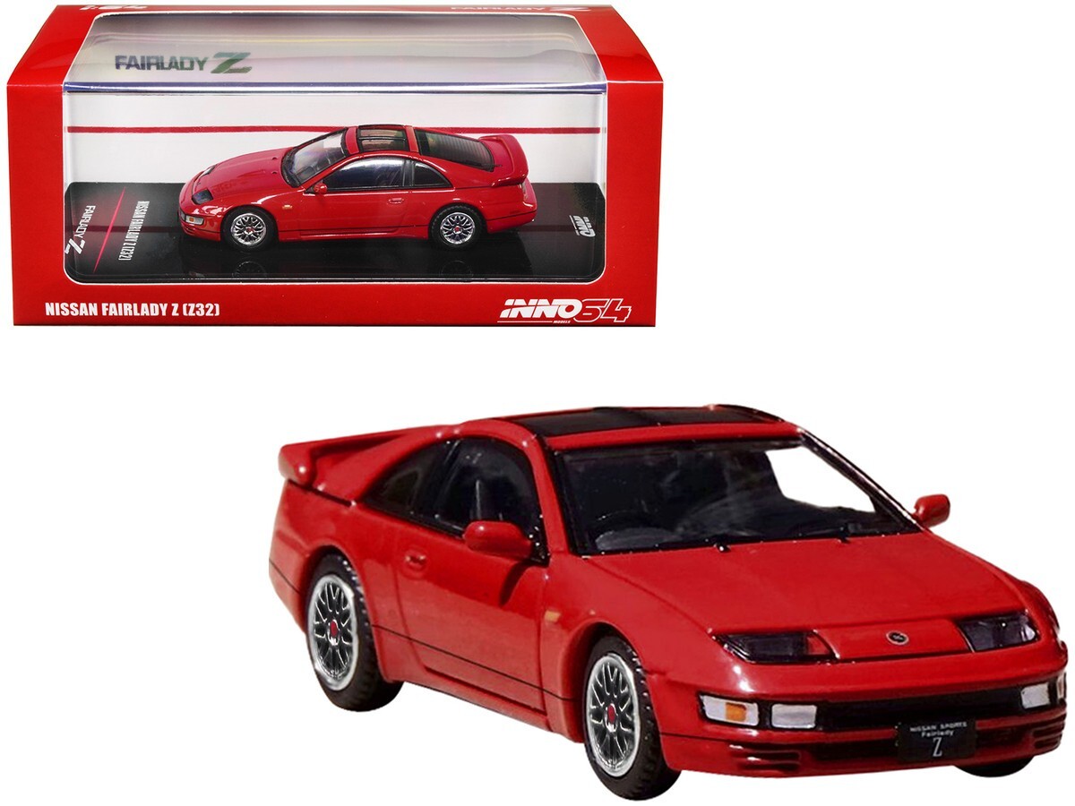 INNO MODELS Nissan Fairlady Z Z32 RHD Red W/Extra Wheels 1
