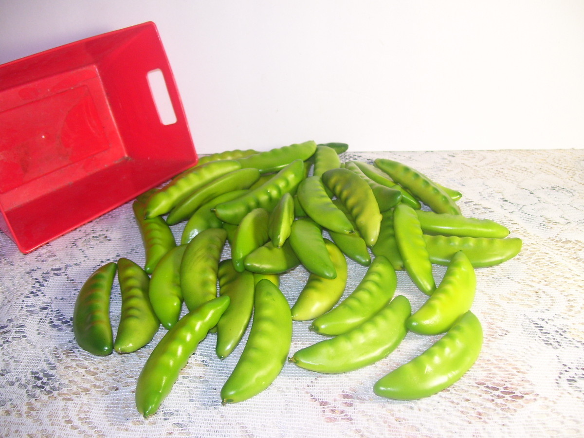 Artificial Fake Tray Full Green Sweet English Peas Decorative Plastic