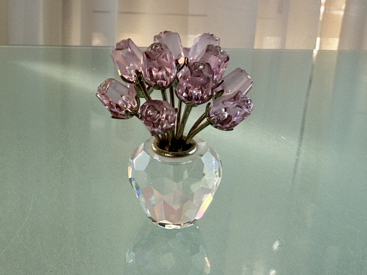 Swarovski Figurine Crystal Figurine 626874 Pink Tulips 6.3cm