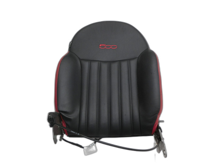 Fiat 500 312 07-15  Leder Sitzbezug Rückenpolster Rechts Vorne für Beifahrer Sitz Schwarz Rot  - Bild 1
