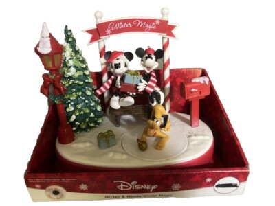 Ruz Disney Mickey & Minnie Winter Magic Animated Musical Christmas Table Decor