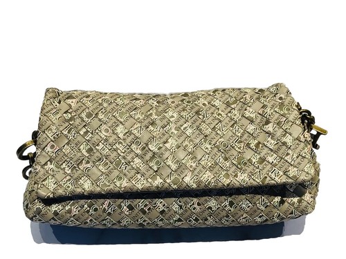 Bottega Veneta Newspaper Print Woven Leather Intrecciato