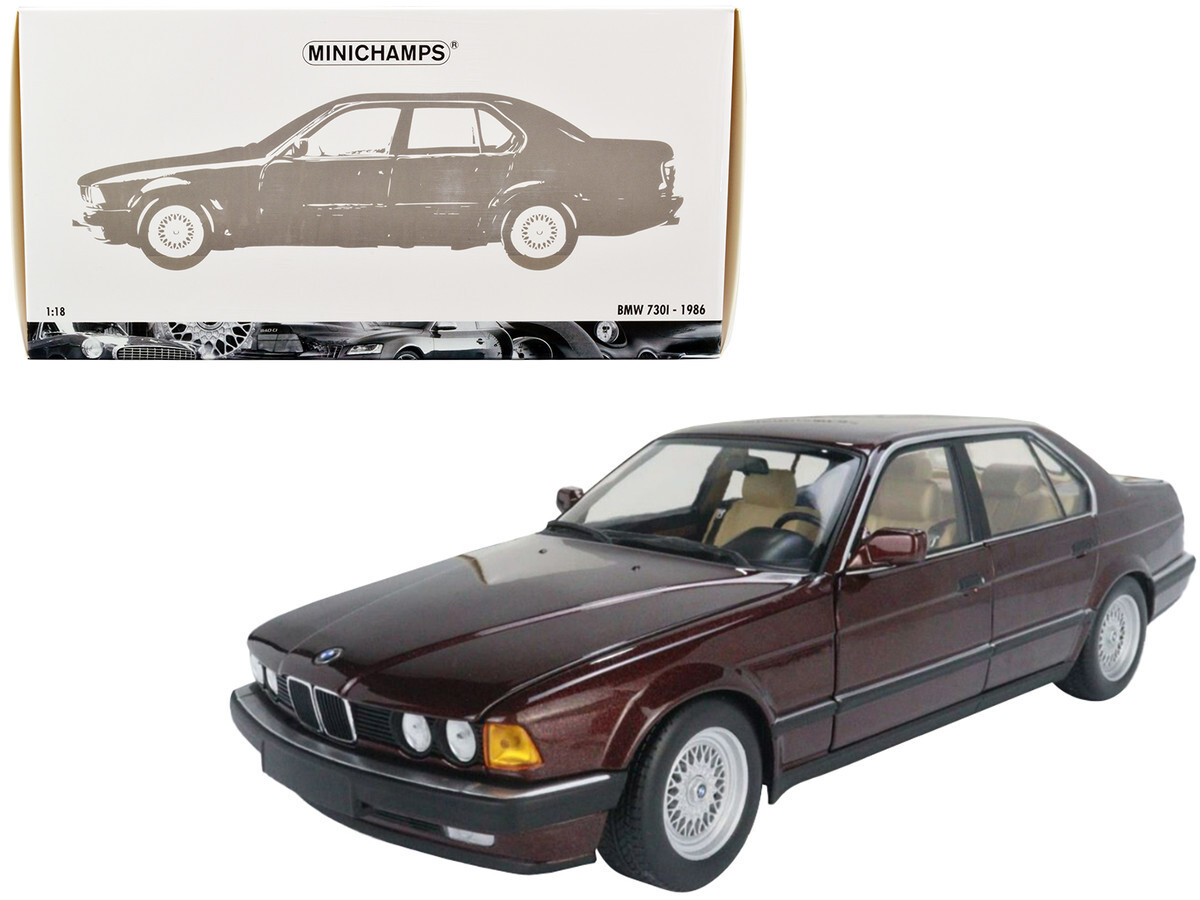 希少 1/18 BMW 730i ミニチャンプス(MINICHAMPS) E32 Minichamps 1986 BMW 730I (E32) Dark Red Metallic 1/18