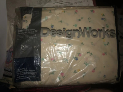 Burlington Design Works Floral Twin Flat Sheet Percale 180 Thread NIOP