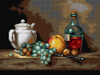 Orchidea Gobelin canvas for halfstitch without yarn after Jean Chardin - Stil...