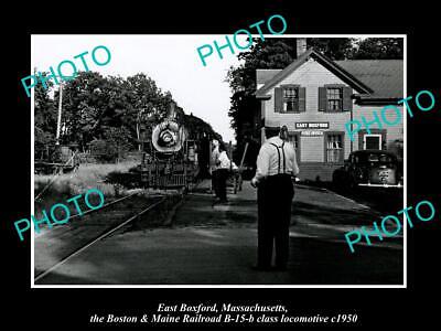 OLD LARGE HISTORIC PHOTO EAST BOXFORD MASSACHUSETTS THE RAILROAD STATION c1950
