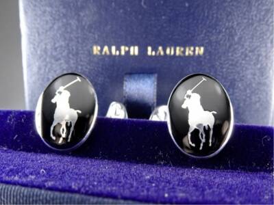 POLO RALPH LAUREN カフス　シルバー925 ラルフローレン アイコン ロゴ ブラック スターリングシルバー