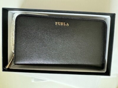 Furla XL Genuine Leather Babylon Continental Zip-around Wallet  Color:  Onyx 001