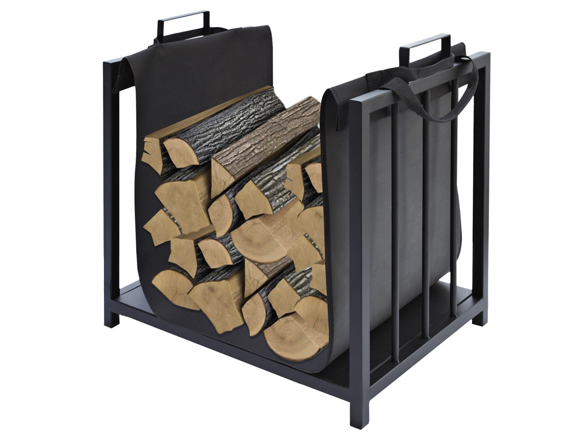 Holzkorb Kaminholzständer aus Metall Kaminholzhalter Tragekorb Kaminholzkorb