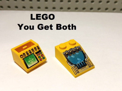 LEGO Underwater Controls Computer Boat YELLOW INVERTED 2x2 Slope TARGET Bubbles